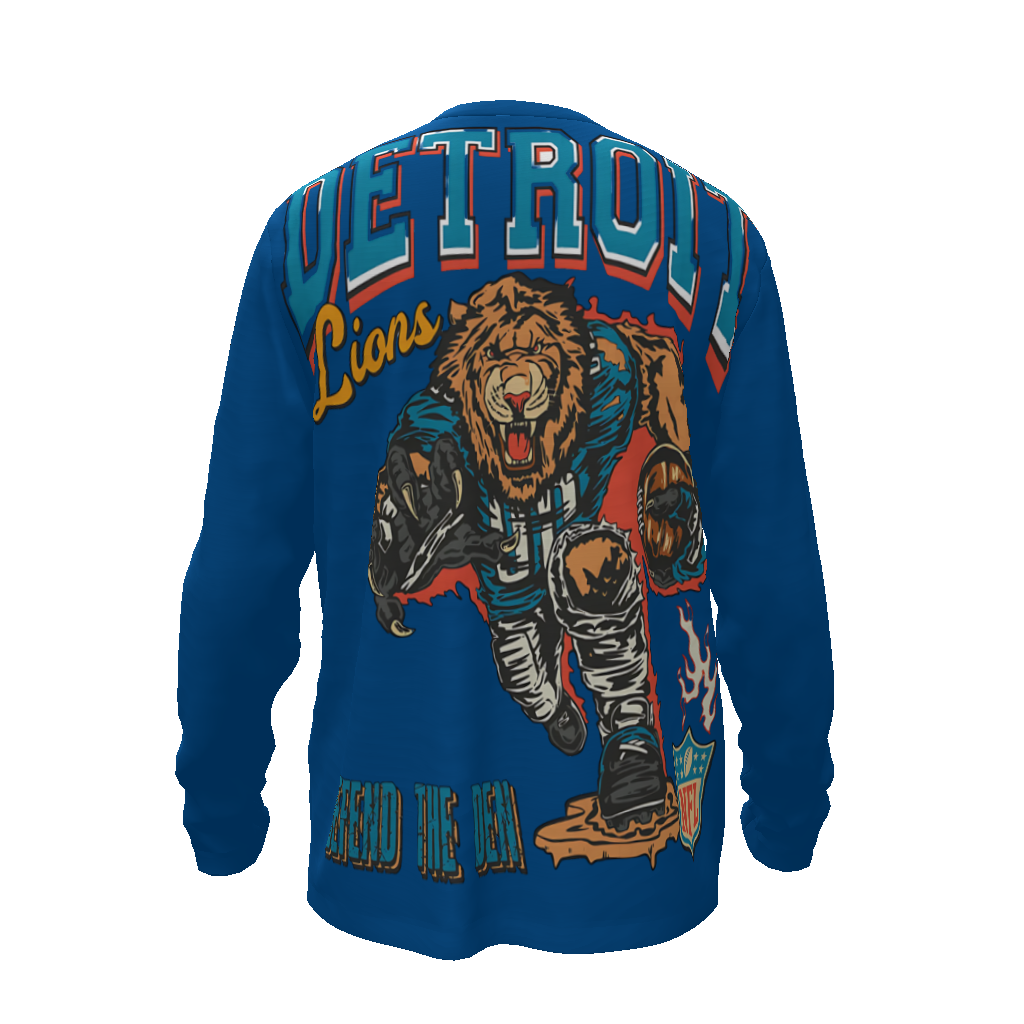 Fearless Detroit Lions Sweatshirt in blue with lion graphic.