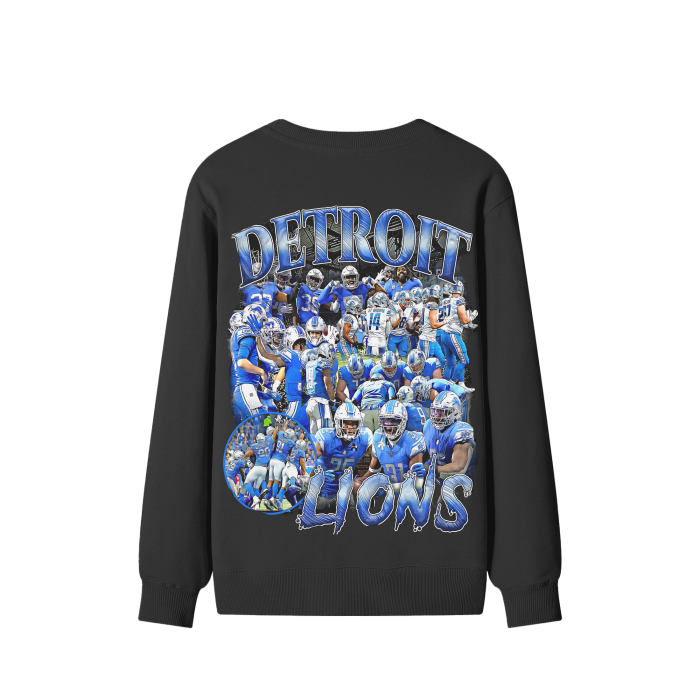 Lions FearLess Apparel Li Classic Sweater with bold Detroit Lions graphic design.
