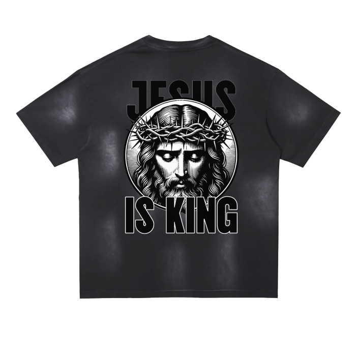 FearLessLi Streetwear Unisex Oversized Sweatshirt, black with bold "Jesus Is King" graphic design.