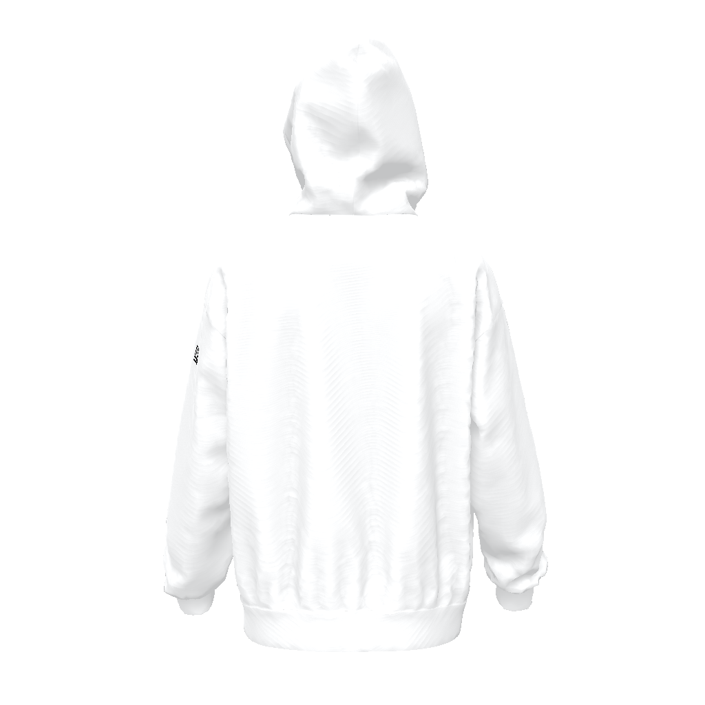 Unisex streetwear oversized hoodie by FEARLESS LINE, white color, hooded, long sleeve.