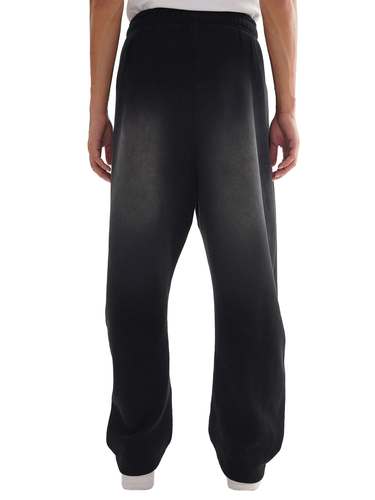 Black Sunfade Curved Blade Sweatpants with regular fit and gender-neutral design.