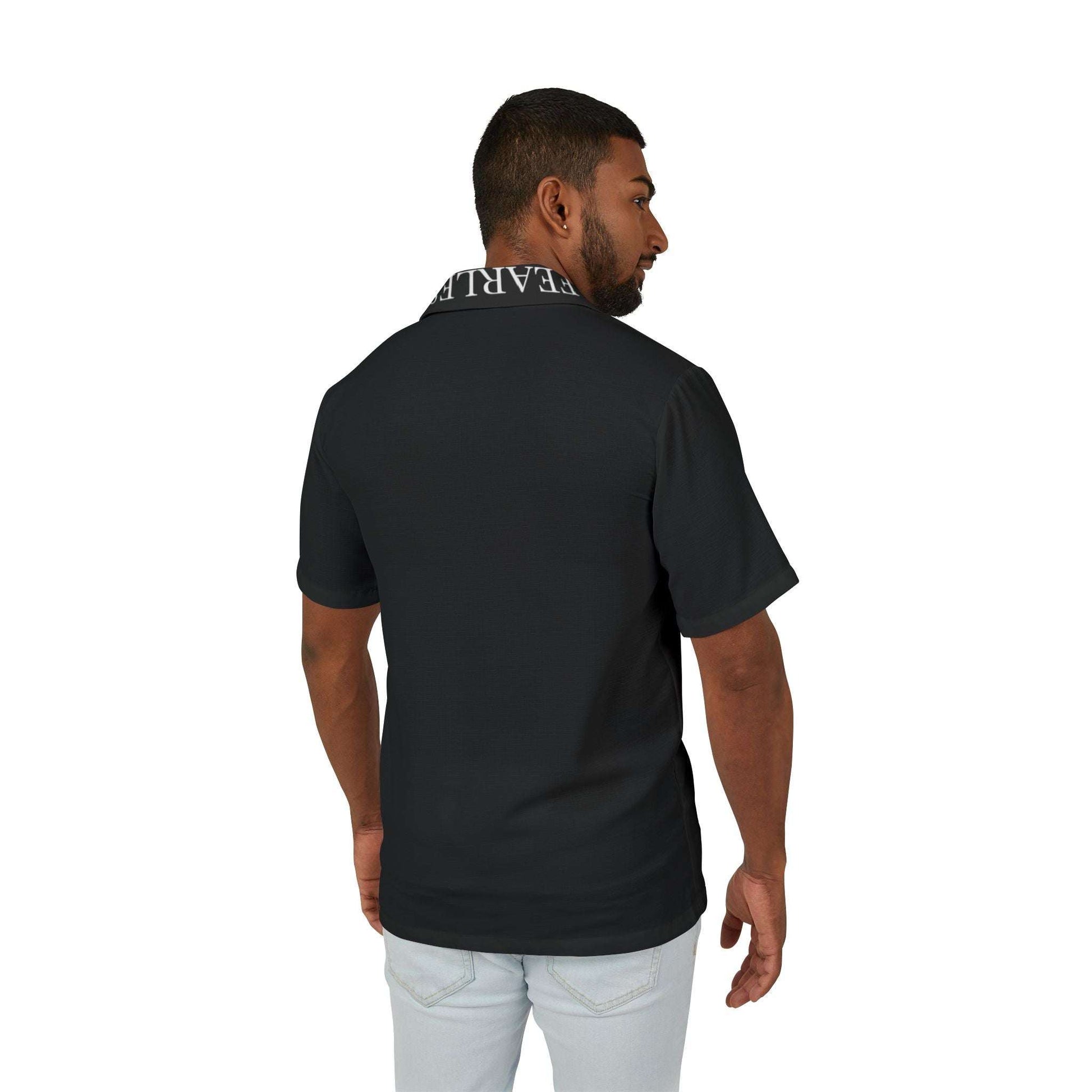 Black Hawaiian Camp Shirt for Men - Fearless Apparel Line
