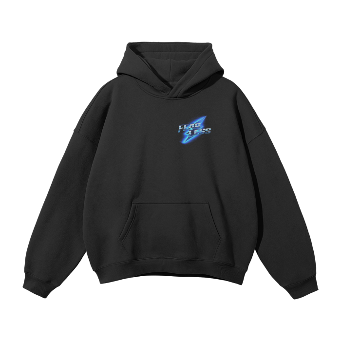 Unisex oversized solid color fleece hoodie with hood and long sleeves.