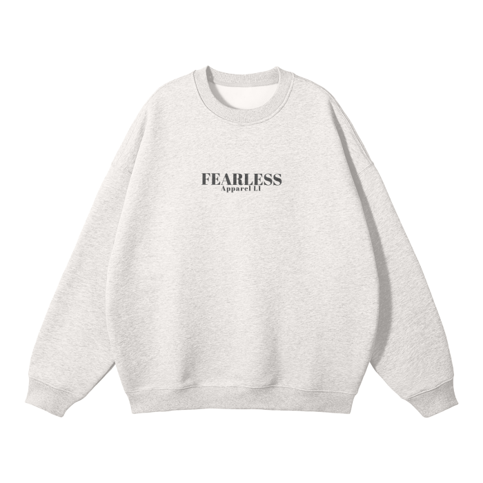 Fearless Apparel Line unisex solid color fleece pullover, streetwear, casual thick sweater.
