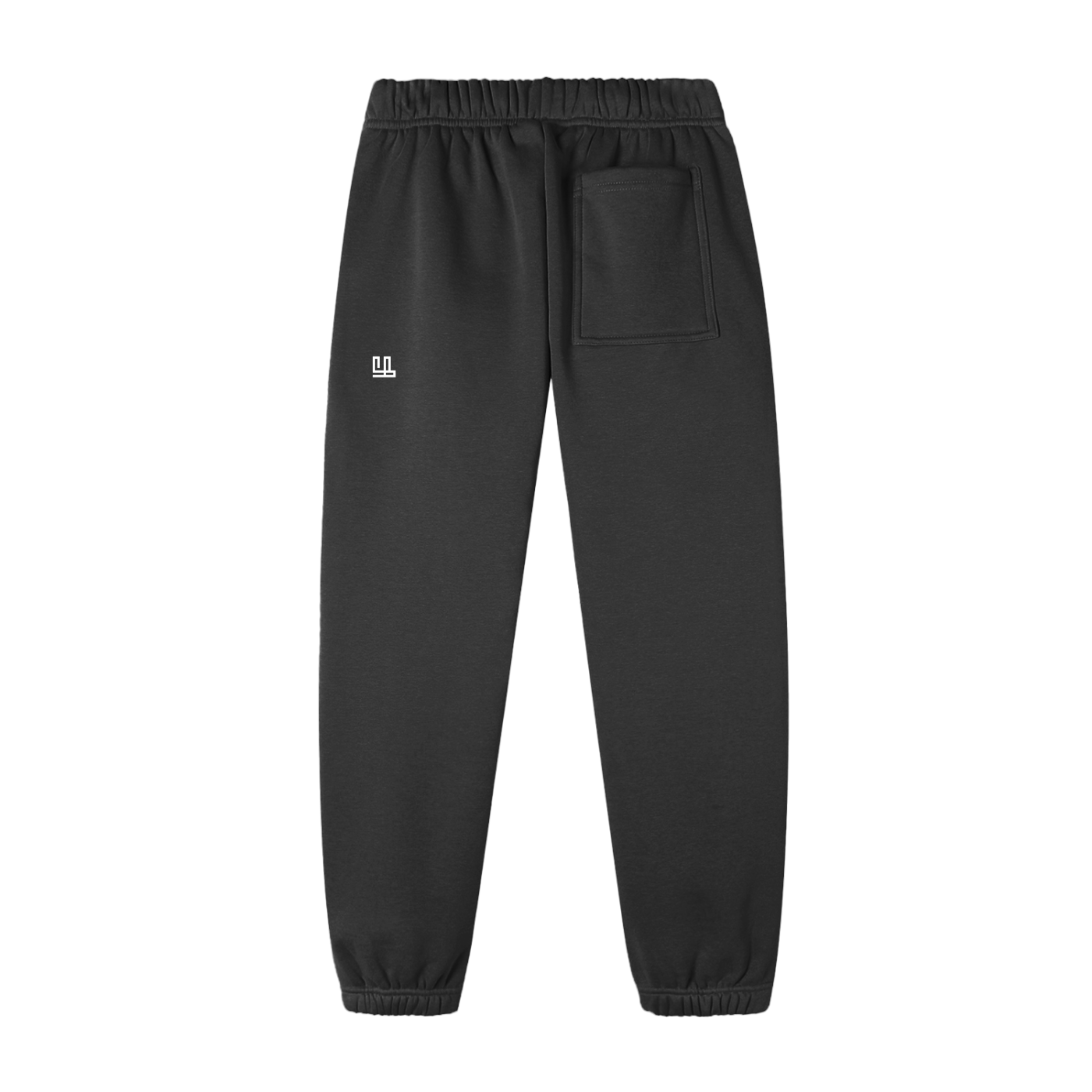 Fearless Apparel Line black drawstring sweatpants for men and women, featuring a back pocket.