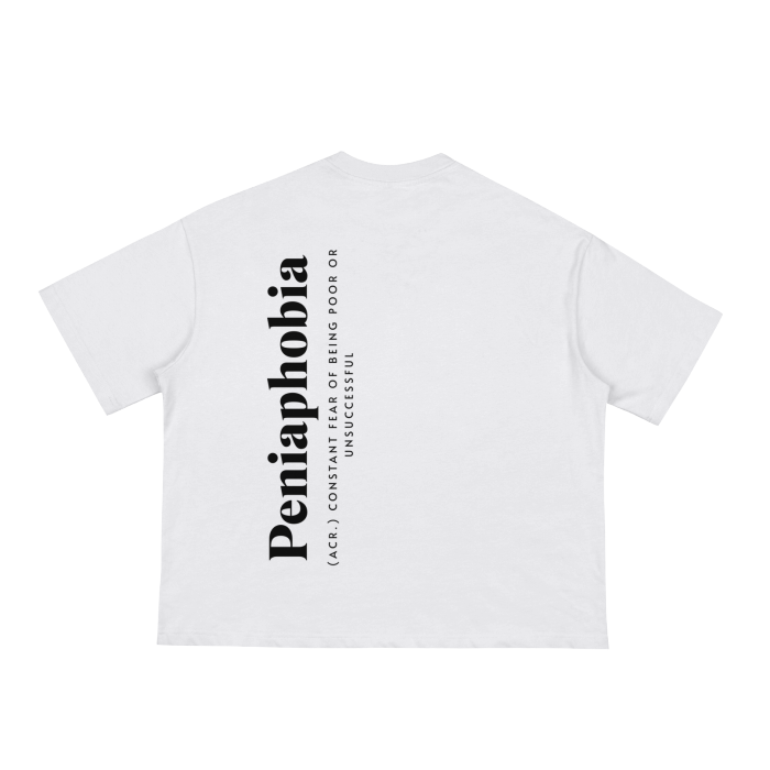 FearLess Apparel Li Peniaphobia white t-shirt with bold text design on back.