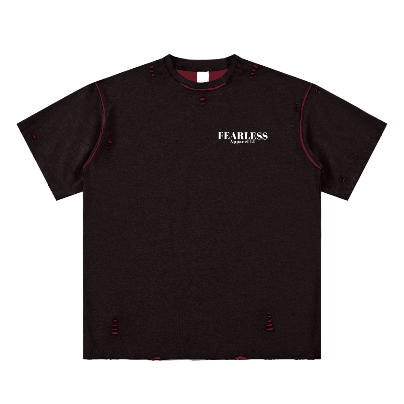 Fearless Apparel Line Hand-frayed Reversible unisex T-shirt