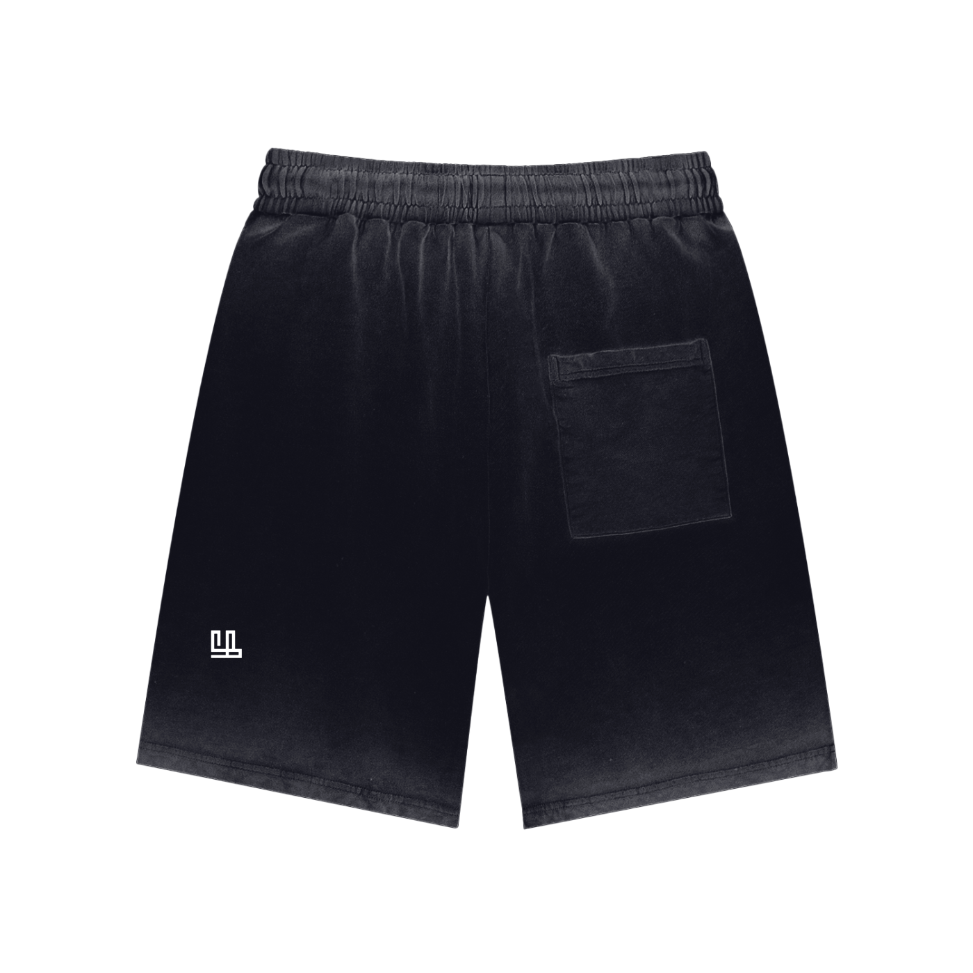 Fearless Apparel Line Reverse Dyed Sweat shorts in black, featuring a comfortable loose fit and vintage wash.