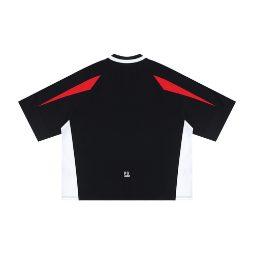 Unisex oversized color block V-neck t-shirt with raglan sleeves and streetwear style