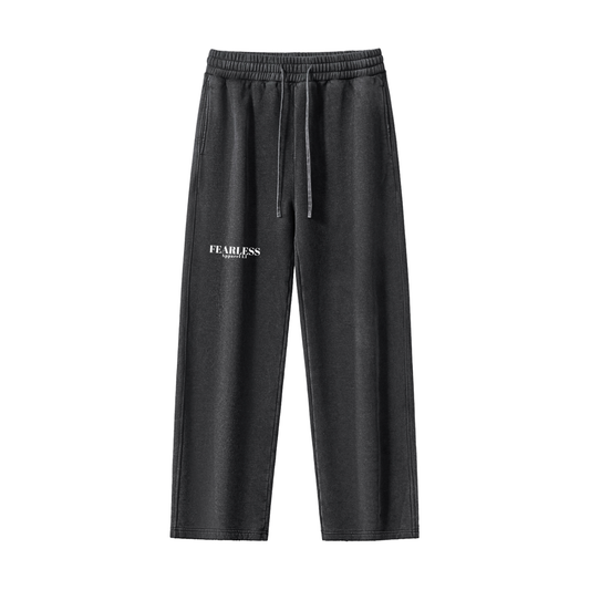 fearless apparel sweatpants,frayed sweatpants,enzyme washed sweatpants,fleece joggers,unisex sweatpants,vintage streetwear pants,oversized sweatpants,straight leg joggers,fearless clothing,heavyweight sweatpants