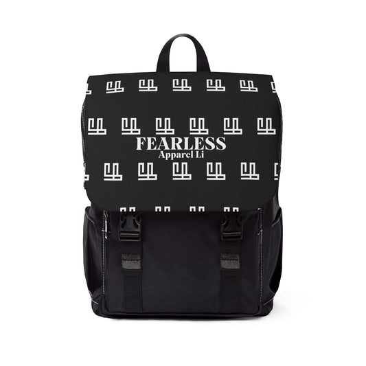 FearlessLi Casual Backpack in black Oxford fabric with multiple compartments and padded straps.