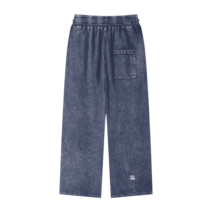 Fearless Li Acid Wash Straight Leg Pants, unisex, 100% cotton, casual streetwear.