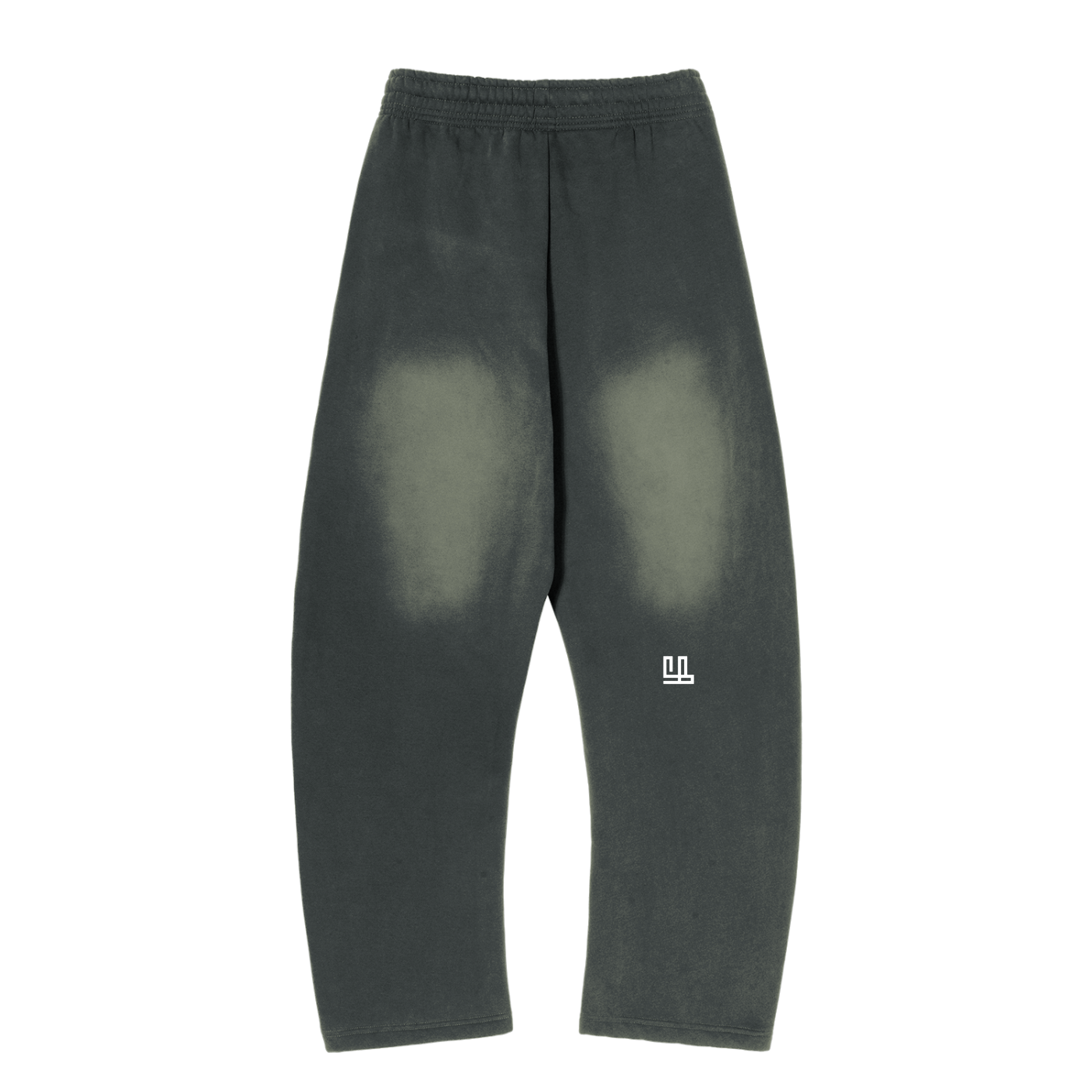 Sunfade Curved Blade Sweatpants in black, gender-neutral design, cotton-polyester blend.