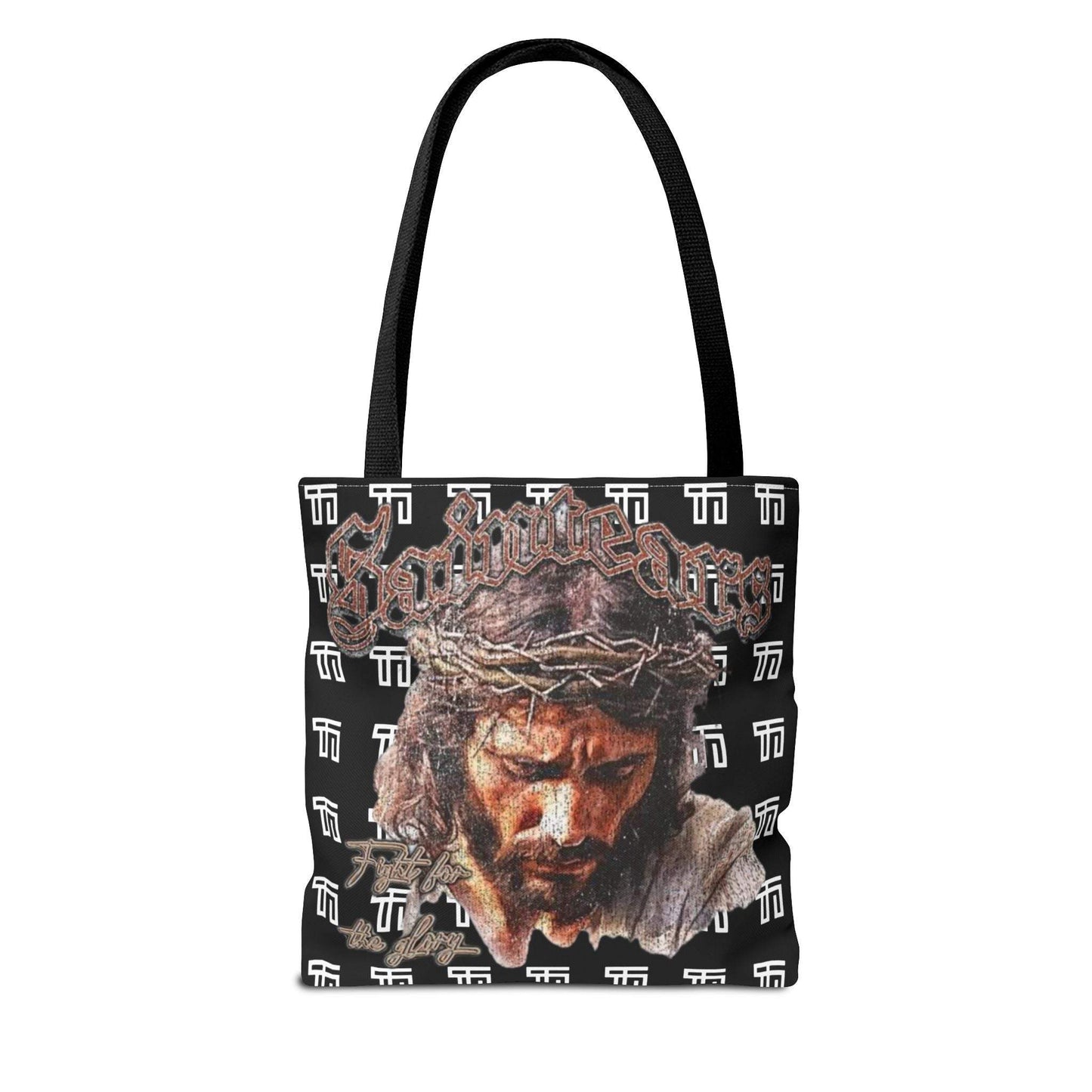 FearLessLi Tote Bag with bold design, durable 100% polyester, black handles, and boxed corners.