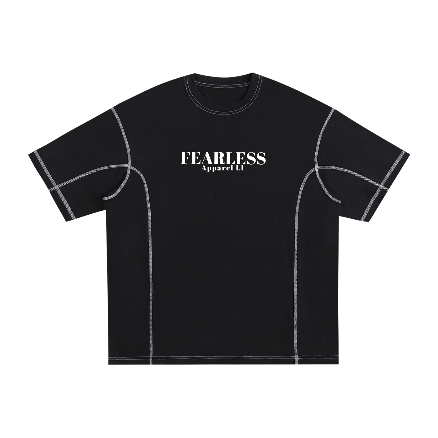 Fearless Apparel,Streetwear T-Shirt,Contrast Stitch Tee,Fearless Clothing Line,Fashion with Message,Minimalist Streetwear