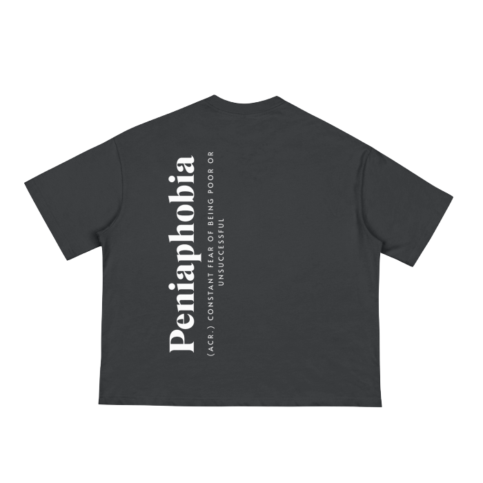 FearLess Apparel Li Peniaphobia T-shirt with empowering design against financial fear.