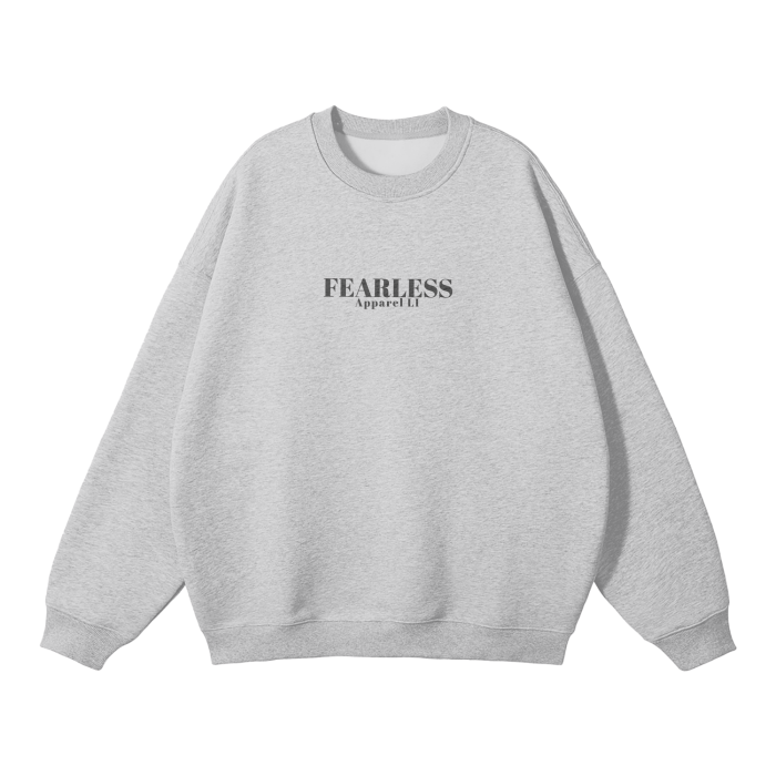 Fearless Apparel unisex solid color fleece pullover, streetwear style, loose fit.