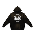 Arabs fearless Sunfade Fleeced Hoodie in dark color with bold graphic design, casual streetwear style.