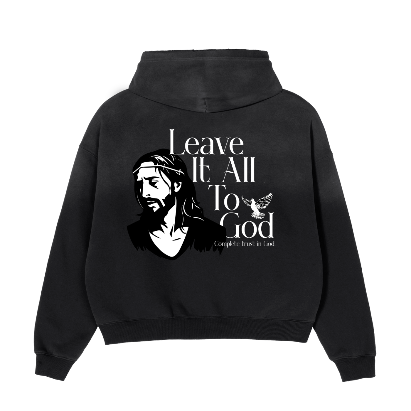 Fearless Apparel Line Frayed Sun fade Boxy Hoodie Unisex Comfort Style