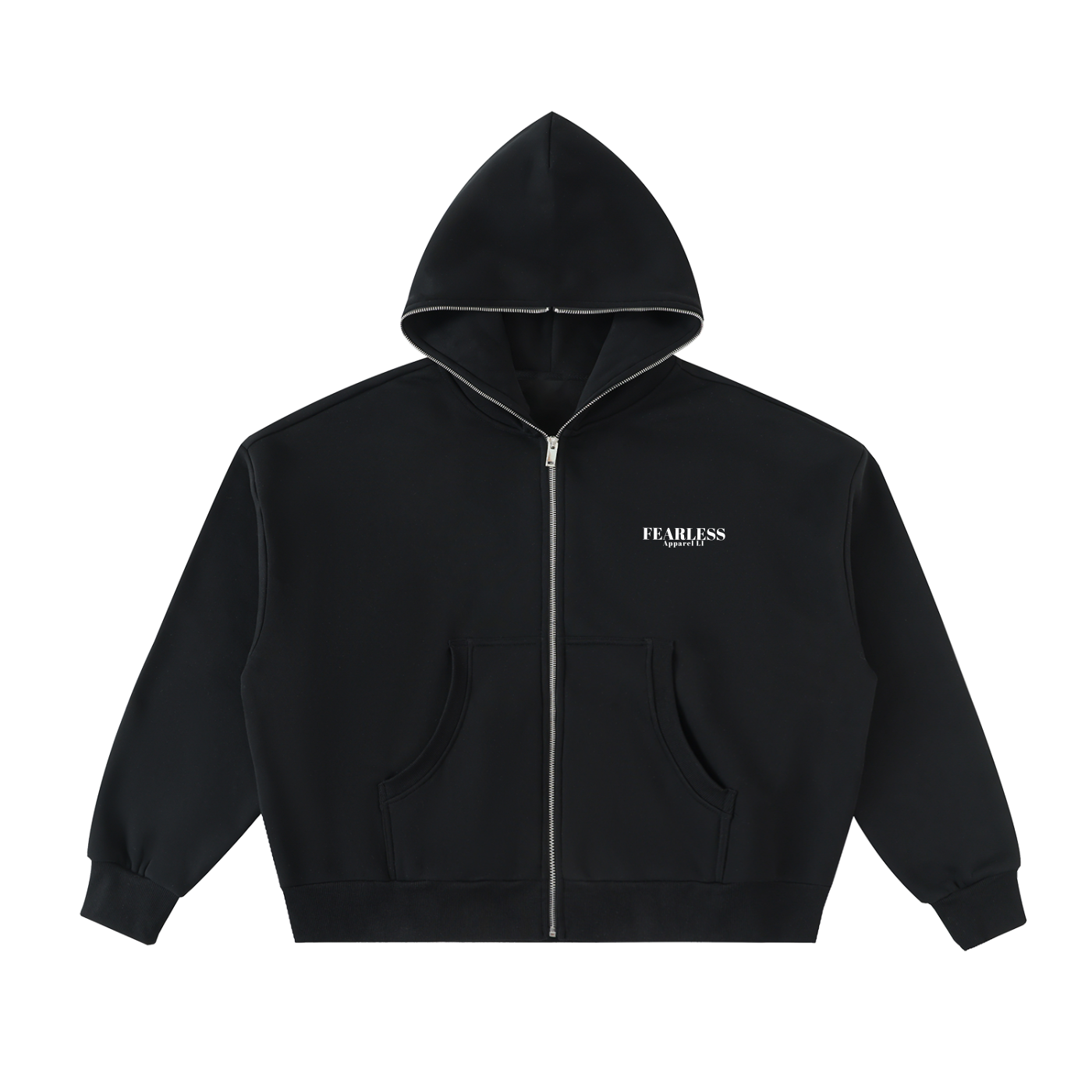 Boxy Hoodie,Fearless Apparel,Full Zip Hoodie,Fleeced Hoodie,Oversized Hoodie,Streetwear Hoodie,Unisex Hoodie