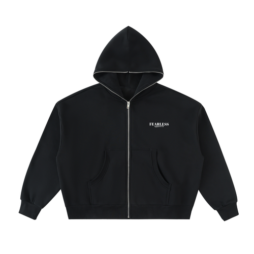 Boxy Hoodie,Fearless Apparel,Full Zip Hoodie,Fleeced Hoodie,Oversized Hoodie,Streetwear Hoodie,Unisex Hoodie