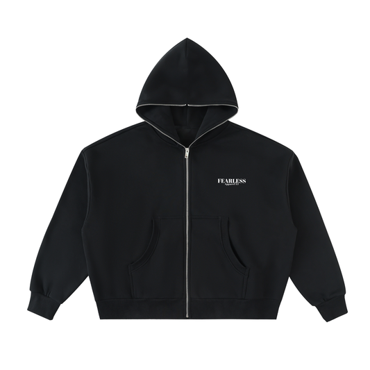 Boxy Hoodie,Fearless Apparel,Full Zip Hoodie,Fleeced Hoodie,Oversized Hoodie,Streetwear Hoodie,Unisex Hoodie