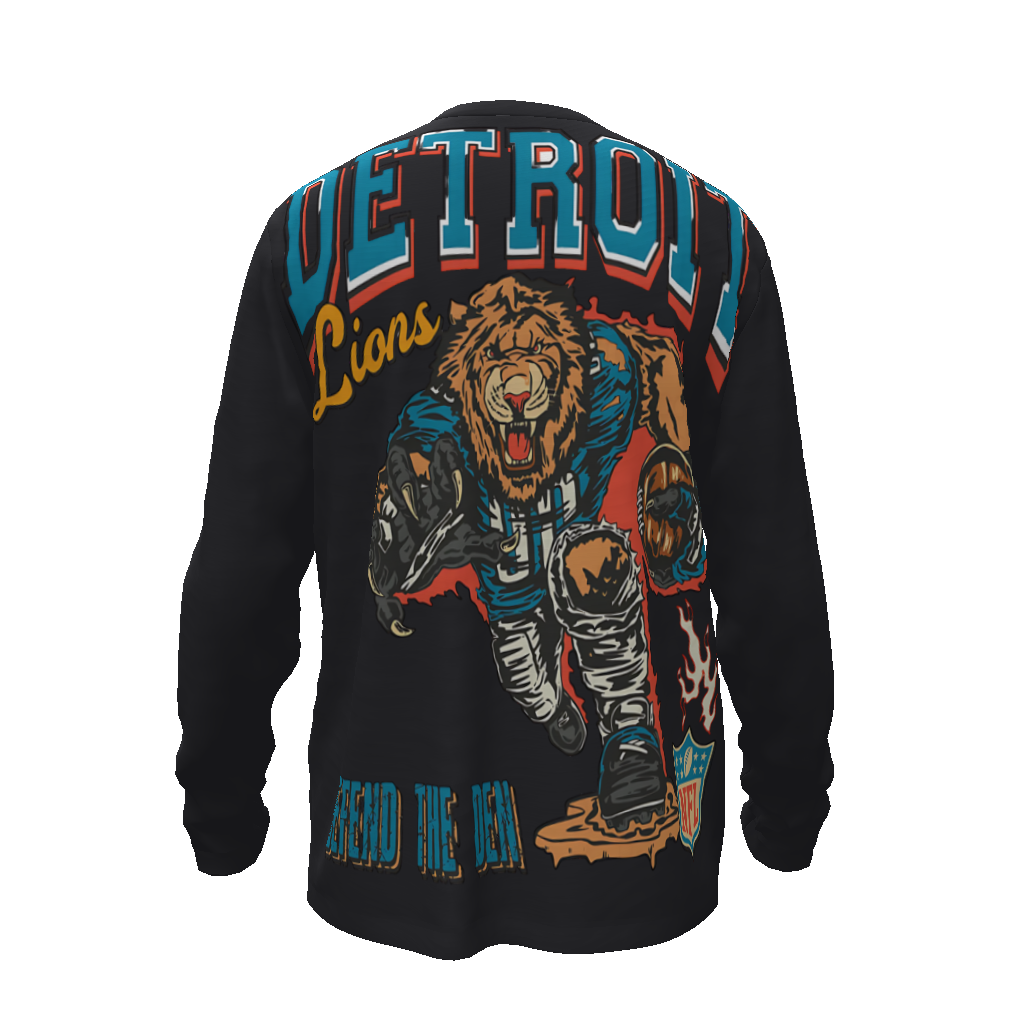 Fearless Detroit Lions Sweatshirt featuring bold lion graphic and team colors.