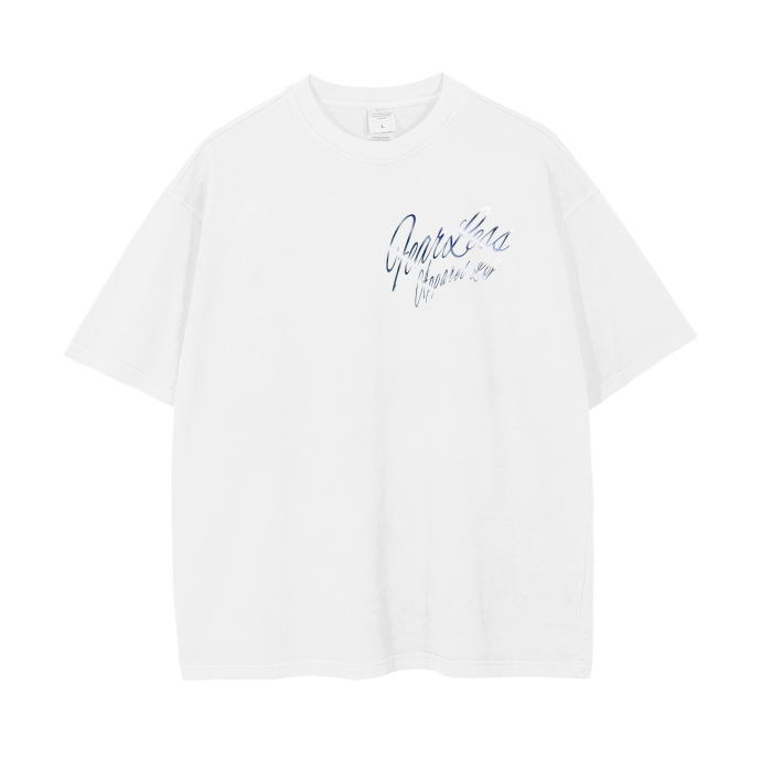 Vintage wash drop shoulder t-shirt by Fearless Apparel Li with bold "Fear No One" print.