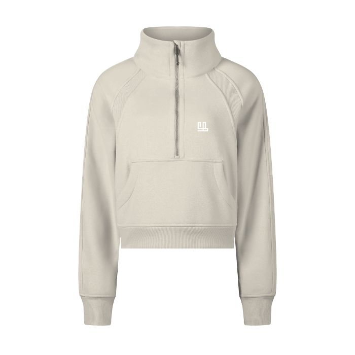 Detroit Lions FearlessLI Cropped Half-Zip Hoodie with sleek modern design.
