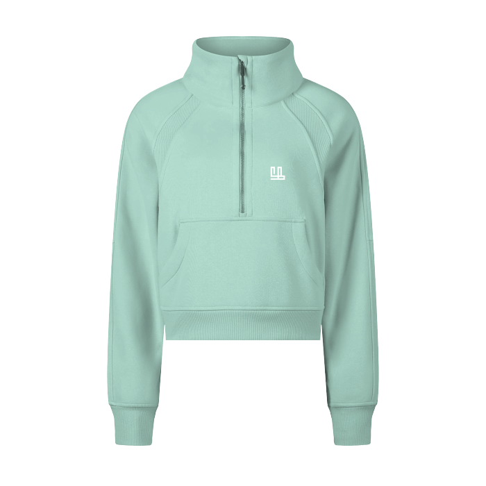 Detroit Lions FearlessLI Cropped Half-Zip Hoodie in green, showcasing modern design and team pride.