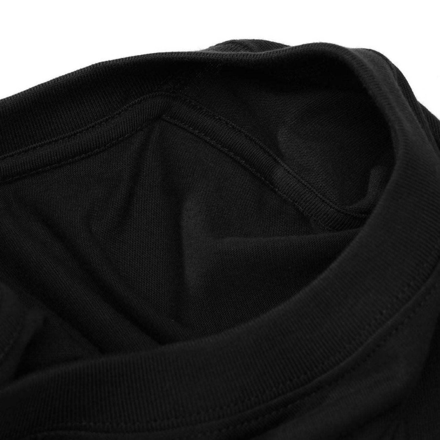 Black FearLessLi Hustle Drop Down T-Shirt showcasing collar and material.