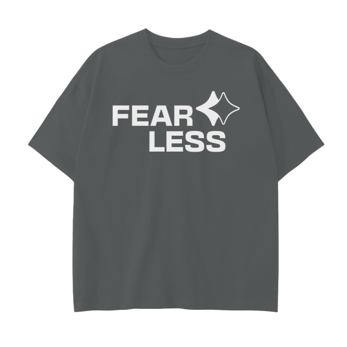 FearLessLi Hustle Drop Down T-Shirt with trendy design and comfort.