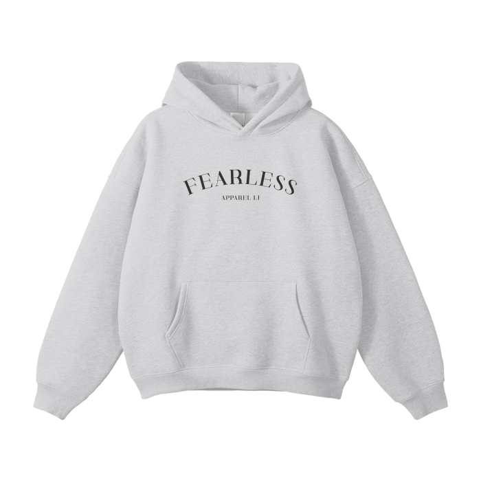 Fearless Apparel Li Fear No One But Lord Unisex Hoodie in gray with confident design.