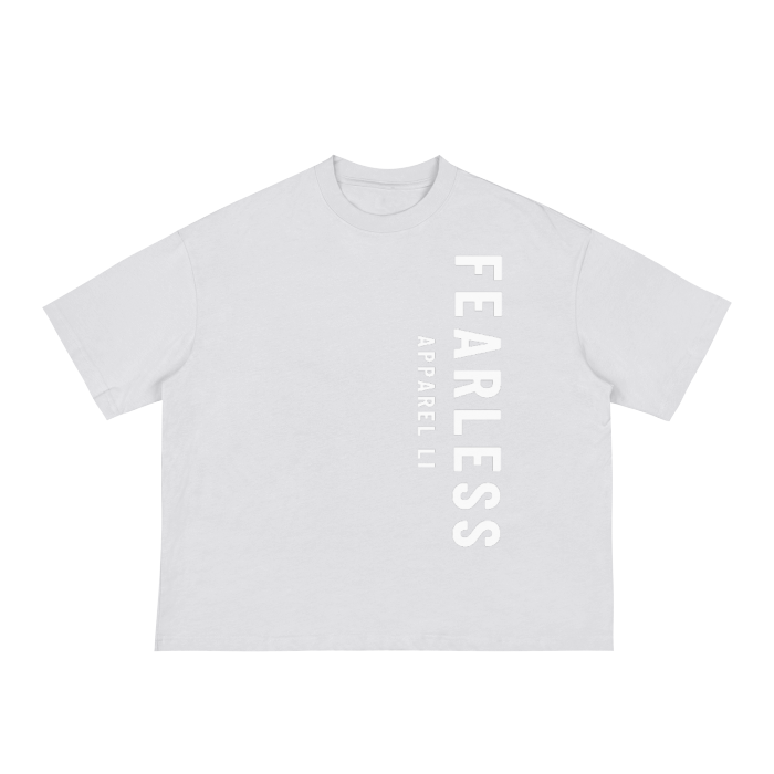 Detroit Lions Fearless Line Boxy T-shirt with logo and 'Fear Less' text.