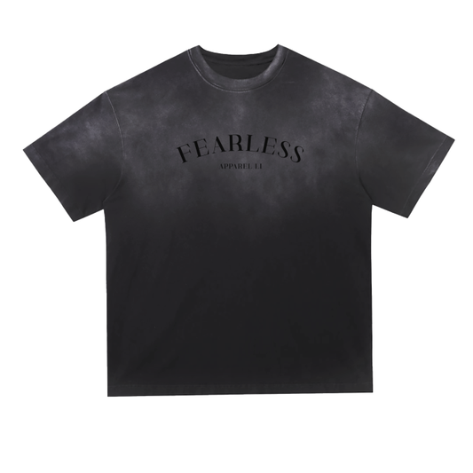 Fearless Apparel Li All Black gradient T-shirt with sleek modern design.
