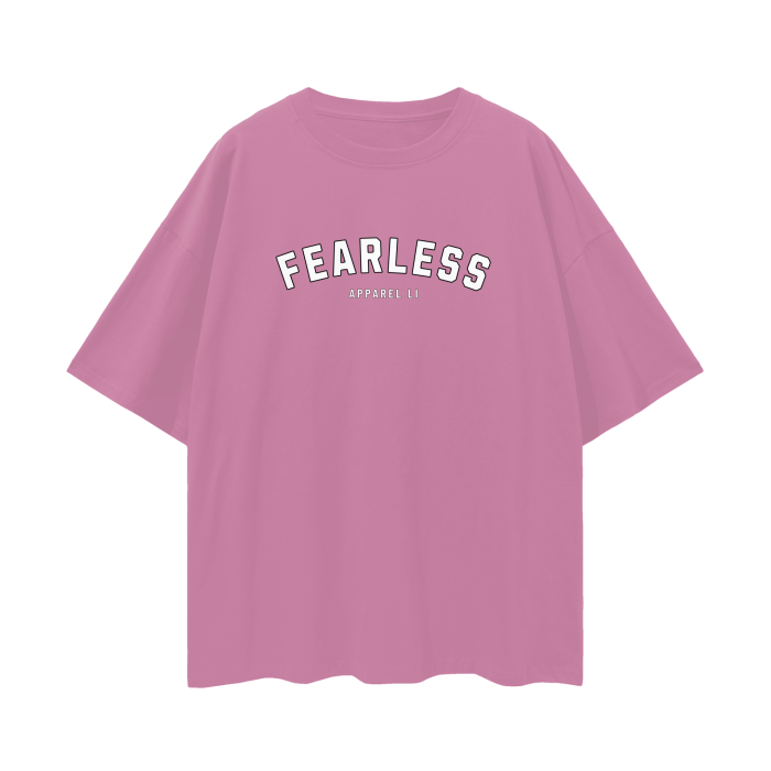 Pink FearLessLI T-shirt with fearless defender design.