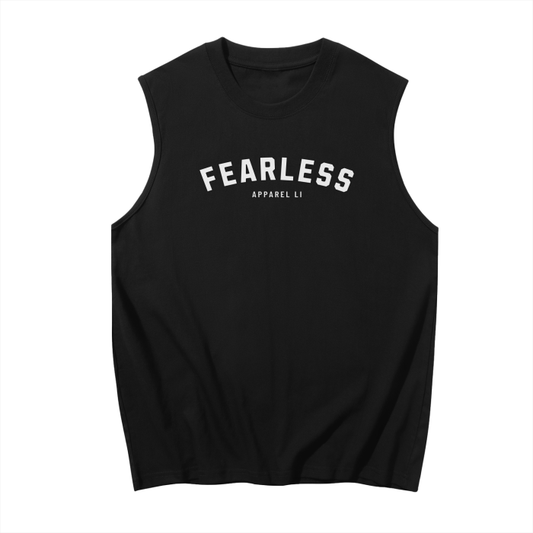 FearLessLI Angel Sleeveless Tank Top for workouts, black, cool and comfortable design.