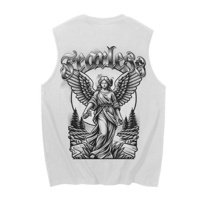 FearLessLI Angel Sleeveless Tank Top with angel graphic design.