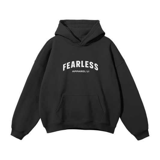 FearLessLi Savior Oversized Unisex streetwear Hoodie in black with bold white lettering.