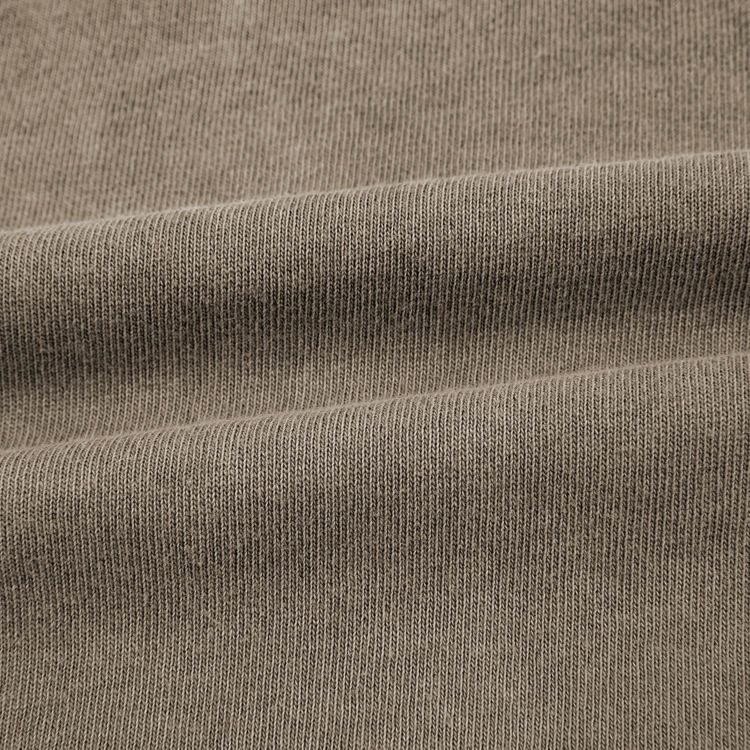 FearLessli Apperal unisex top stitching stone wash t-shirt fabric close-up.