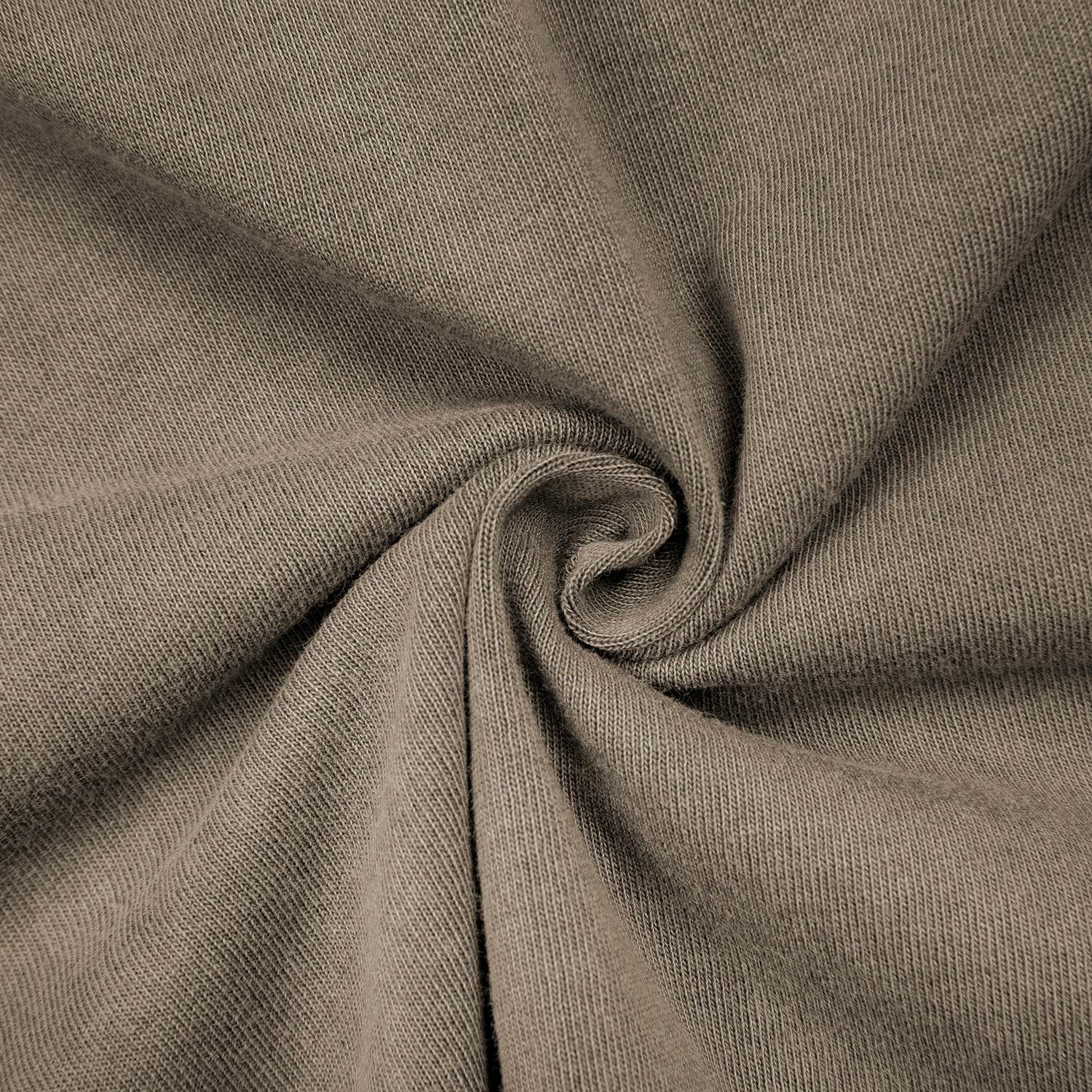 FearLessli Apperal unisex top stitching stone wash t-shirt fabric close-up.