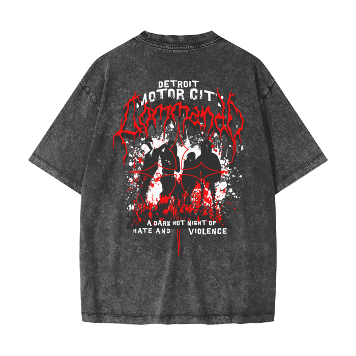 FearLess Motor City T-Shirt with acid washed finish and edgy design.