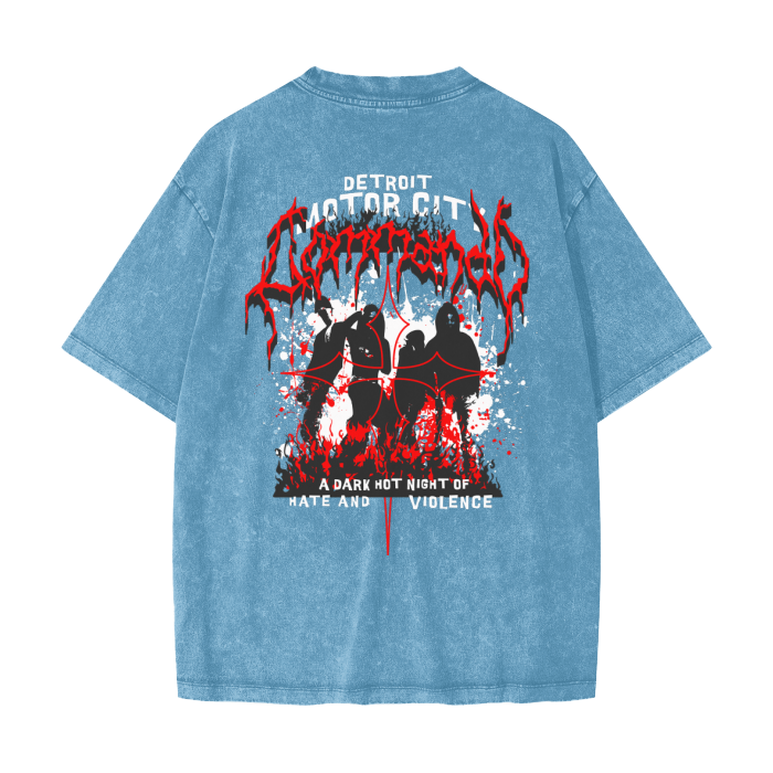 FearLess Motor City T-Shirt with acid washed finish and bold graphic design.