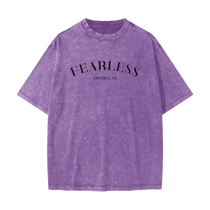 FearLess Motor City T-Shirt with acid washed finish in purple.