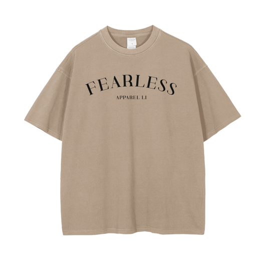 FearLessLI Mother Mary Vintage Wash Drop Shoulder T-Shirt with stylish design.