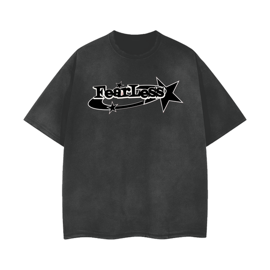 FearLessLi @Casino Vintage Wash Frayed T-Shirt with unique vintage look and frayed details.
