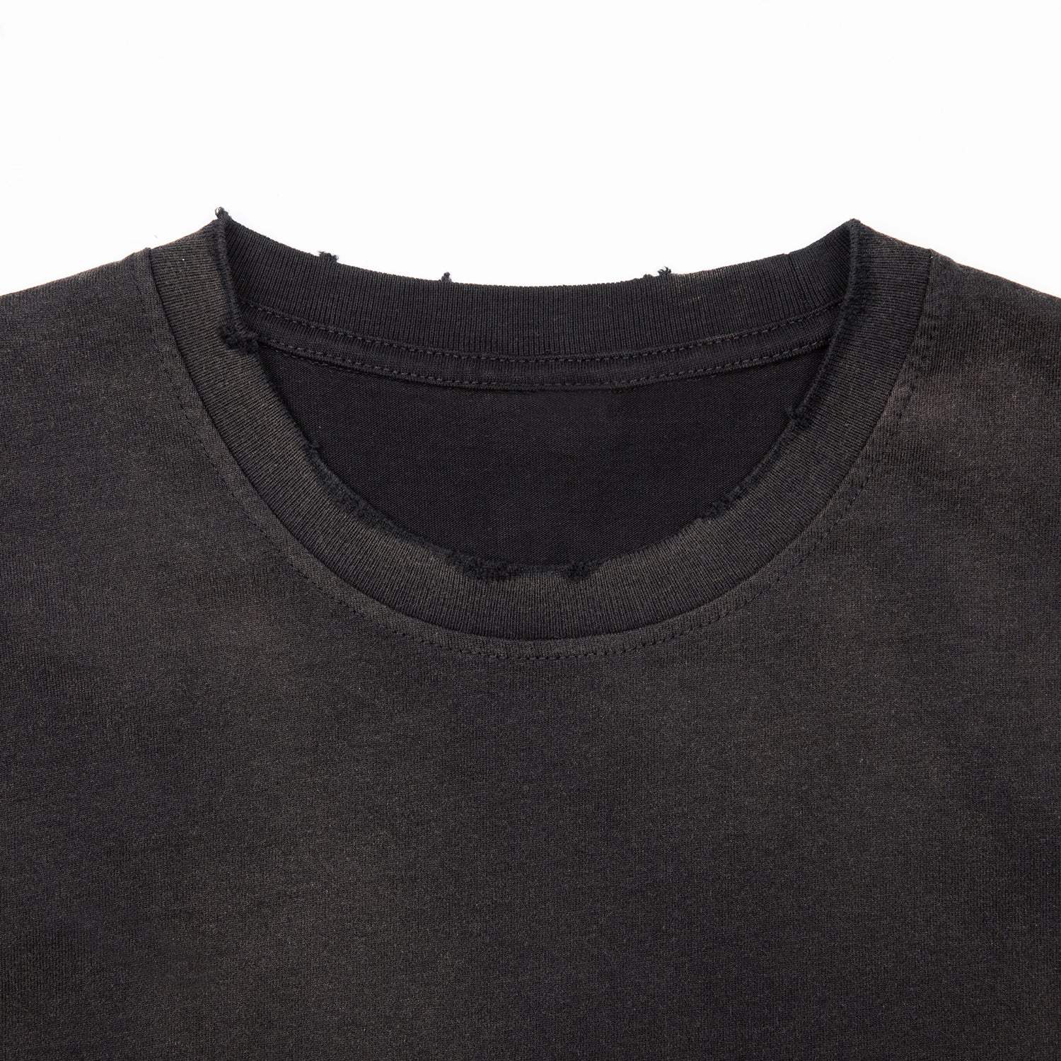 FearLessLi @Casino Vintage Wash Frayed T-Shirt with unique vintage wash and frayed details.