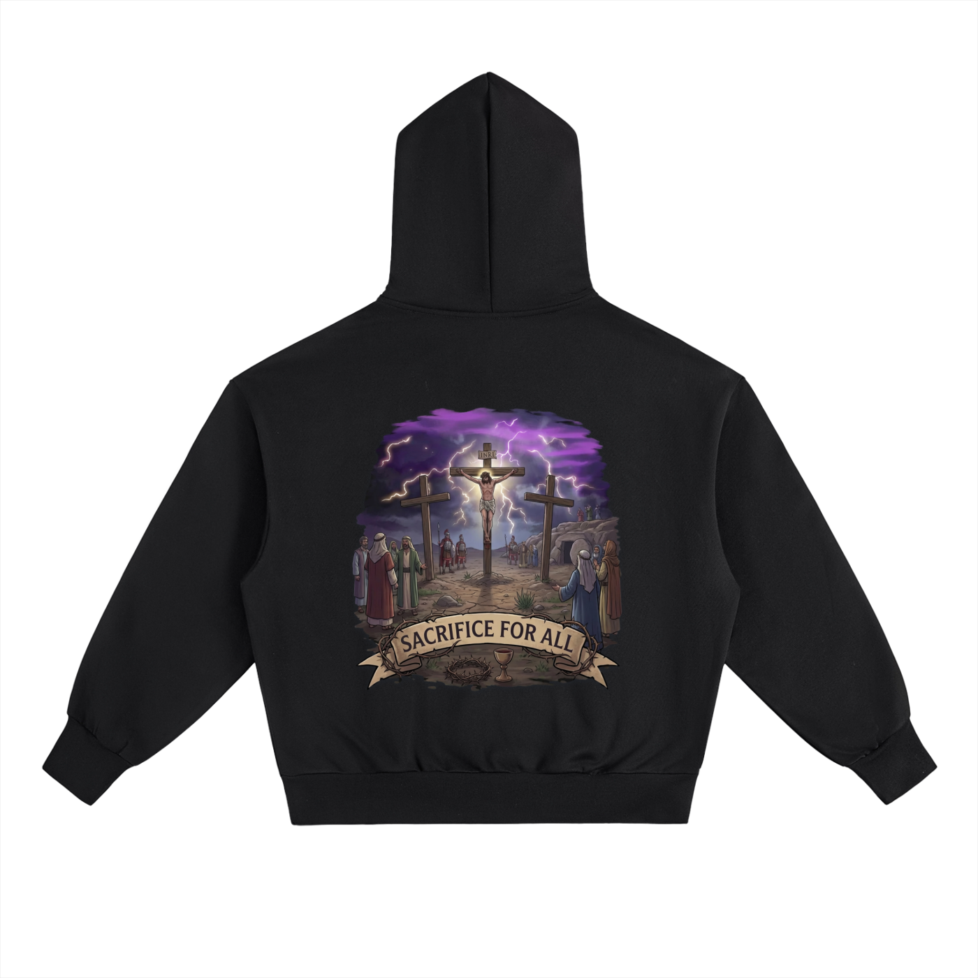 jesus hoodie,jesus Sacrifice For All,Sacrifice For All,hoodie,fearless,apparel,clothing line ,Oversized Heavyweight Hoodie
