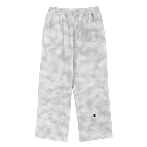 Dirty Washed Fleece Sweatpants in grey with relaxed fit and drawstring.
