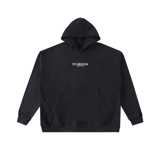 fearless apparel hoodie,raw seam hoodie,enzyme washed hoodie,heavyweight hoodie,oversized hoodie,100% cotton hoodie,vintage streetwear hoodie,fearless streetwear,men’s hoodies,urban fashion